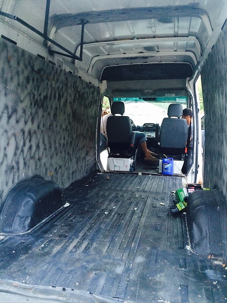 Empty van before the build