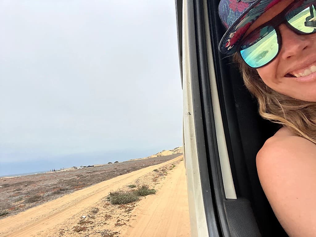 Selfie in the van during the trip