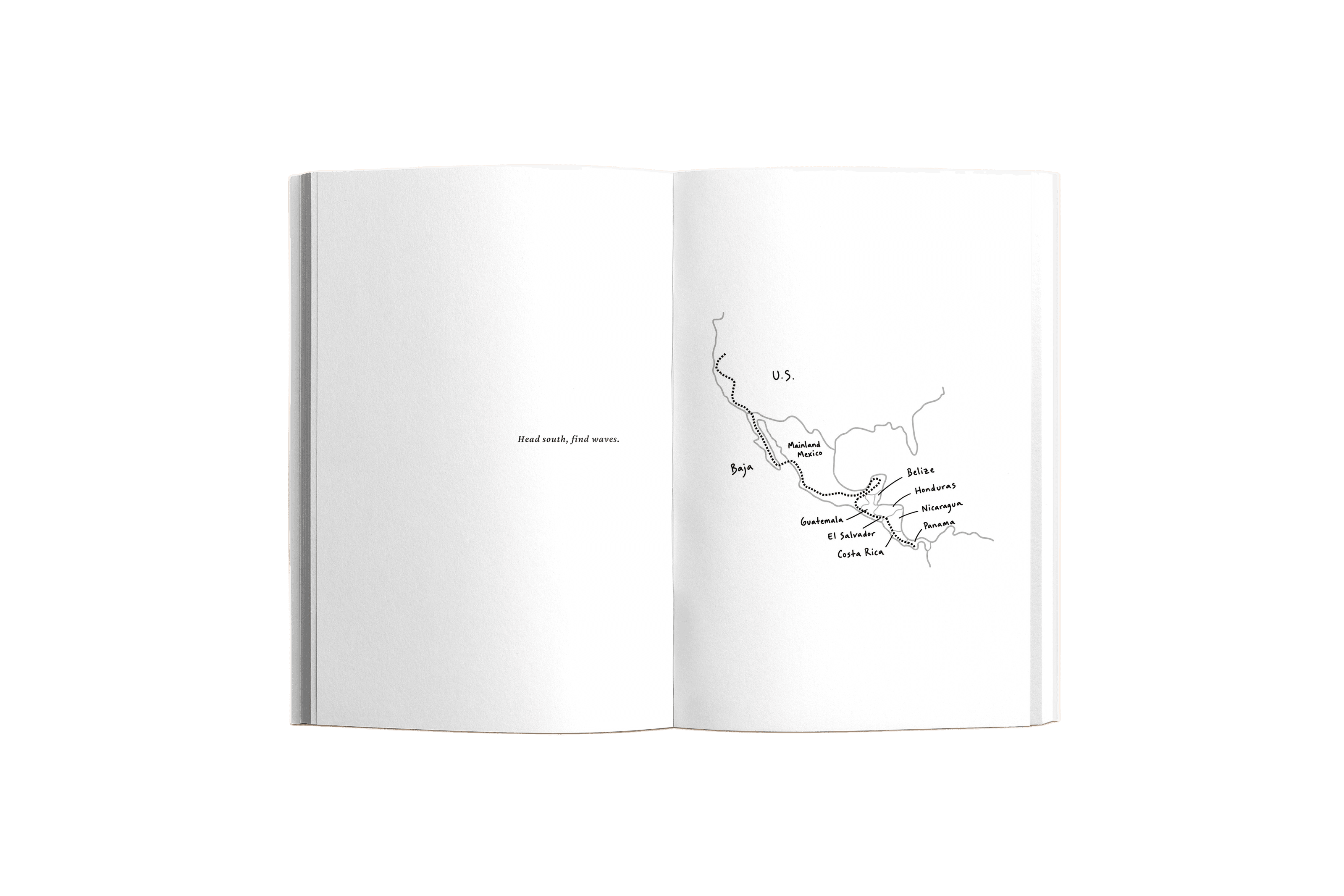 Open copy of Van Down showing the route map